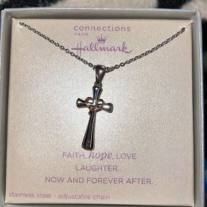 Hallmark- stainless steel, adjustable chain, cross necklace